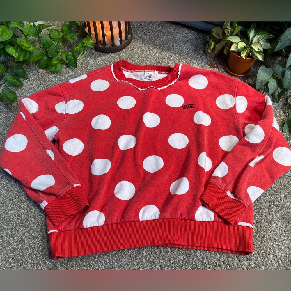 Vans X Disney Minnie Mouse Red Polka Dot Sweatshirt